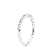 0.14 CT Round Shaped Moissanite Milgrain Style Wedding Band Mapple Gems
